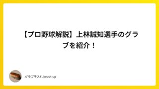【プロ野球解説】上林誠知選手のグラブを紹介！